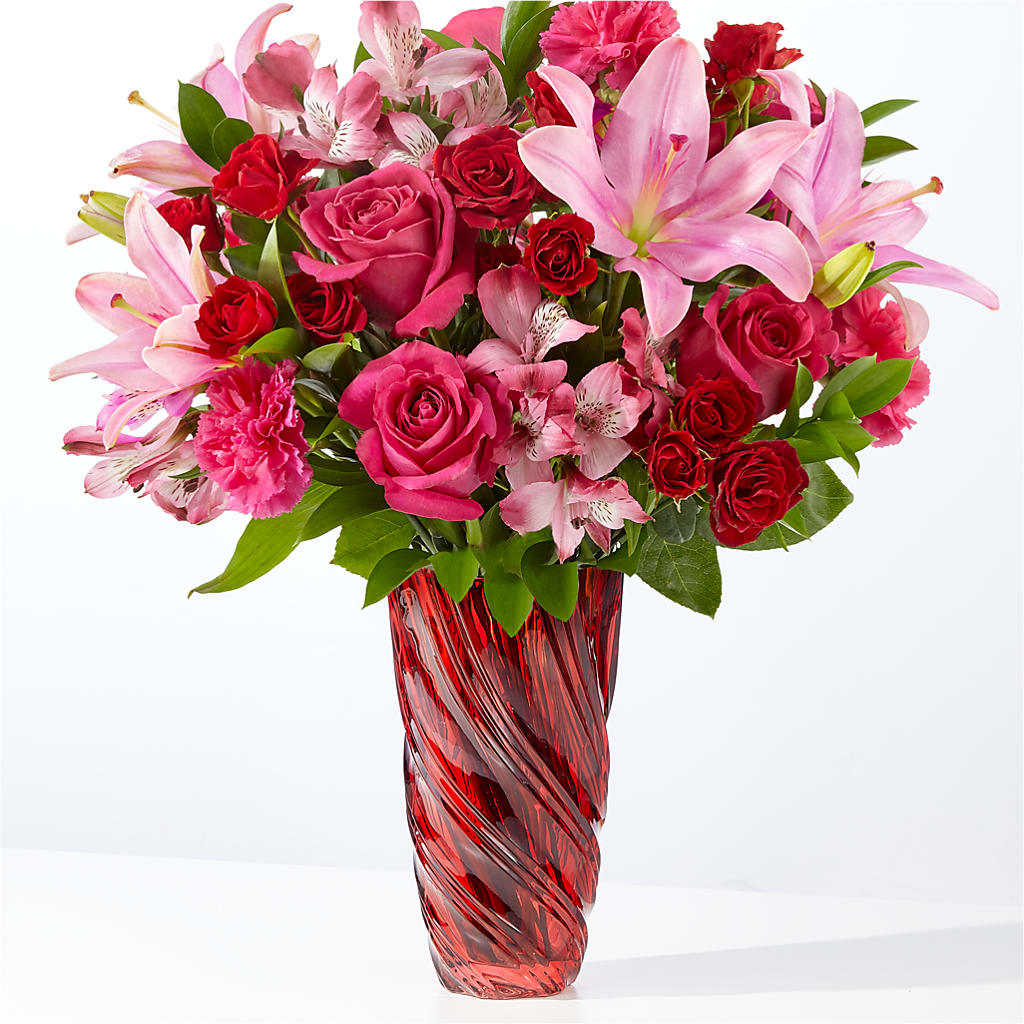 In Love Bouquet with Luxe Swirl Vase – BLOSSOMS & BOWS FLORIST & GIFTS, Springfield KY