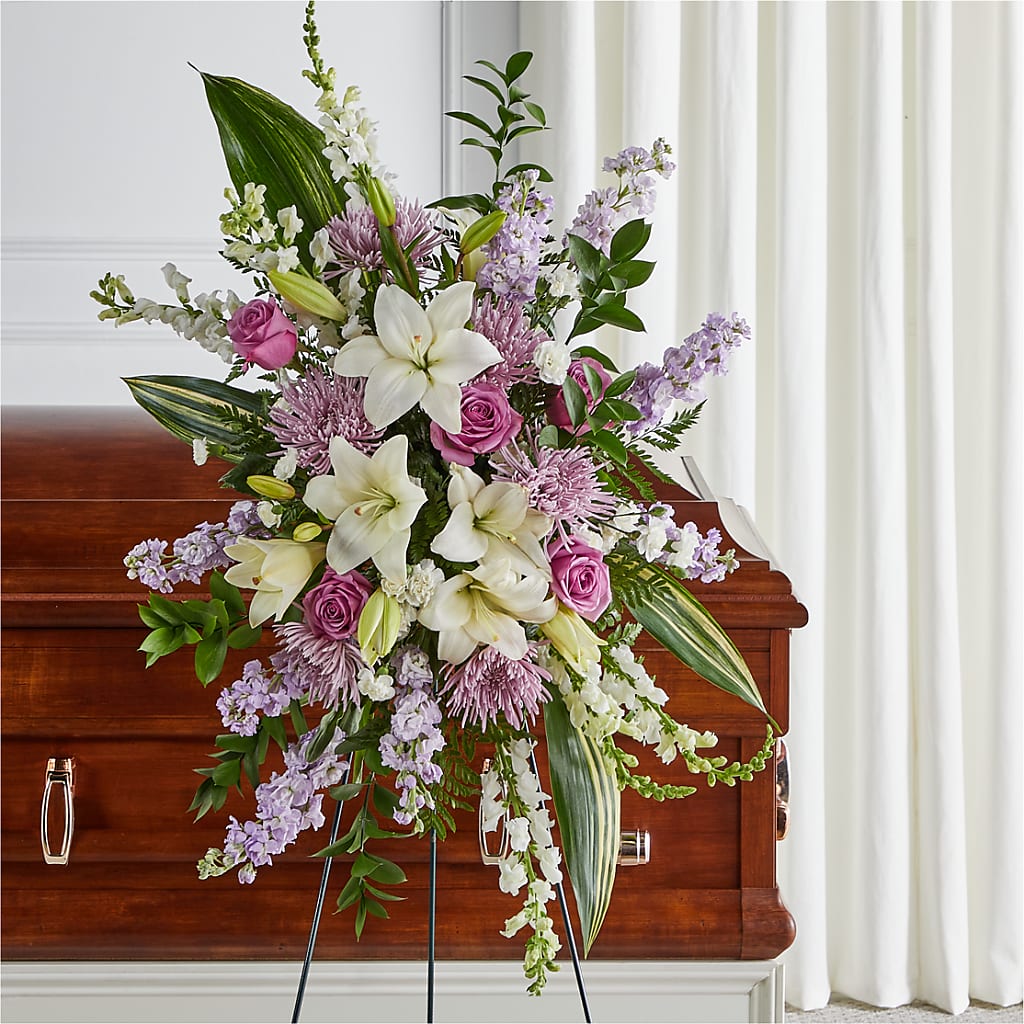 Grateful Hearts Standing Spray – BLOSSOMS & BOWS FLORIST & GIFTS, Springfield KY