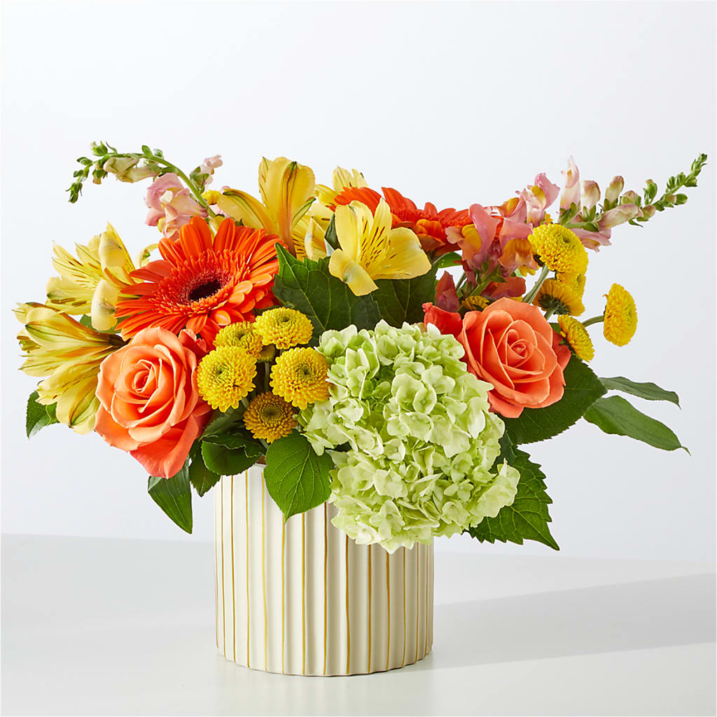 Autumn Sunshine Bouquet with Ivory Vase – BLOSSOMS & BOWS FLORIST & GIFTS, Springfield KY