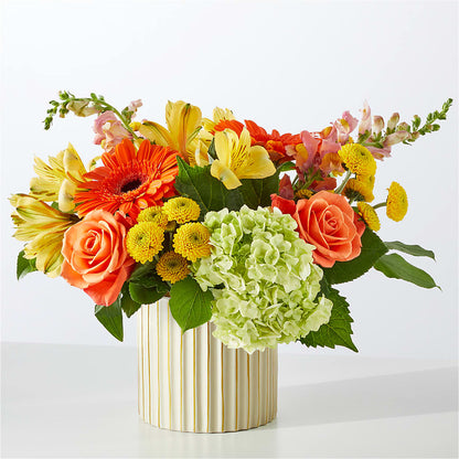 Autumn Sunshine Bouquet with Ivory Vase – BLOSSOMS & BOWS FLORIST & GIFTS, Springfield KY