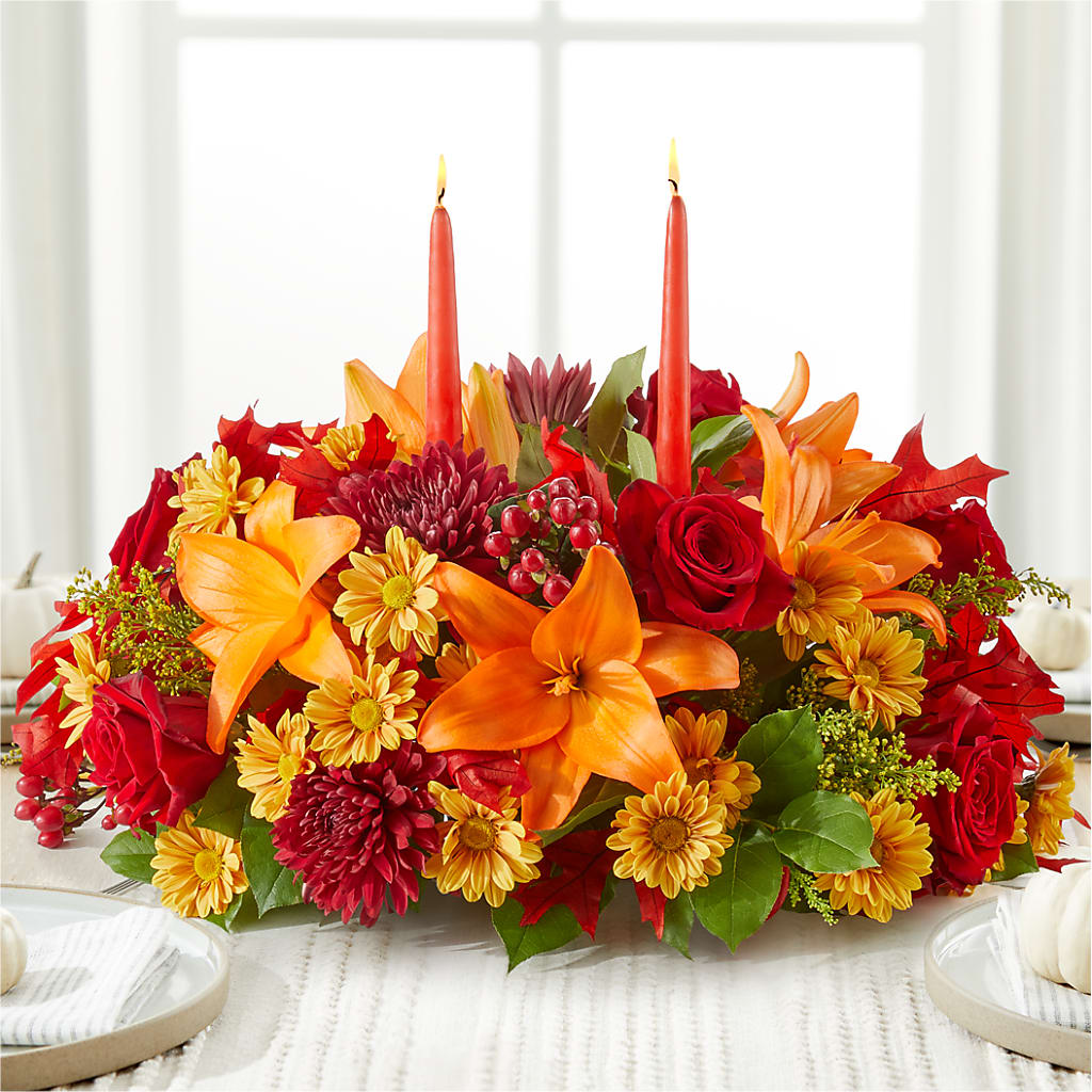 Autumn's Embrace Centerpiece – BLOSSOMS & BOWS FLORIST & GIFTS, Springfield KY